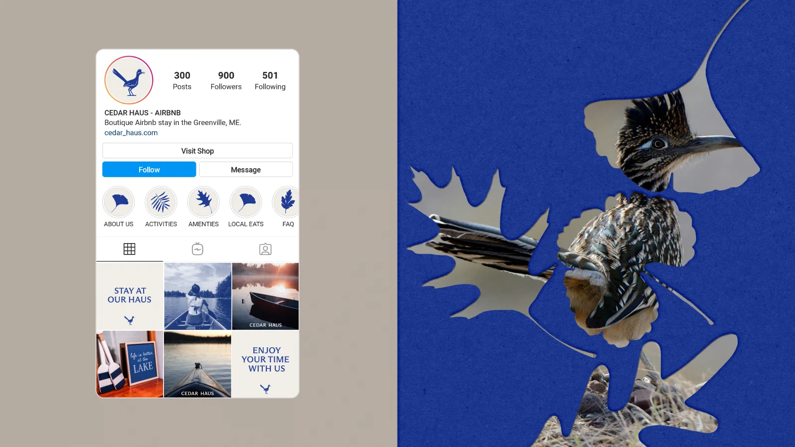 Instagram profile mockup and branded collage