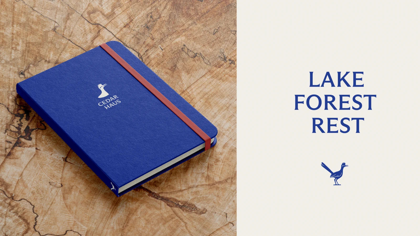 Branded notebook with orange ribbon bookmark