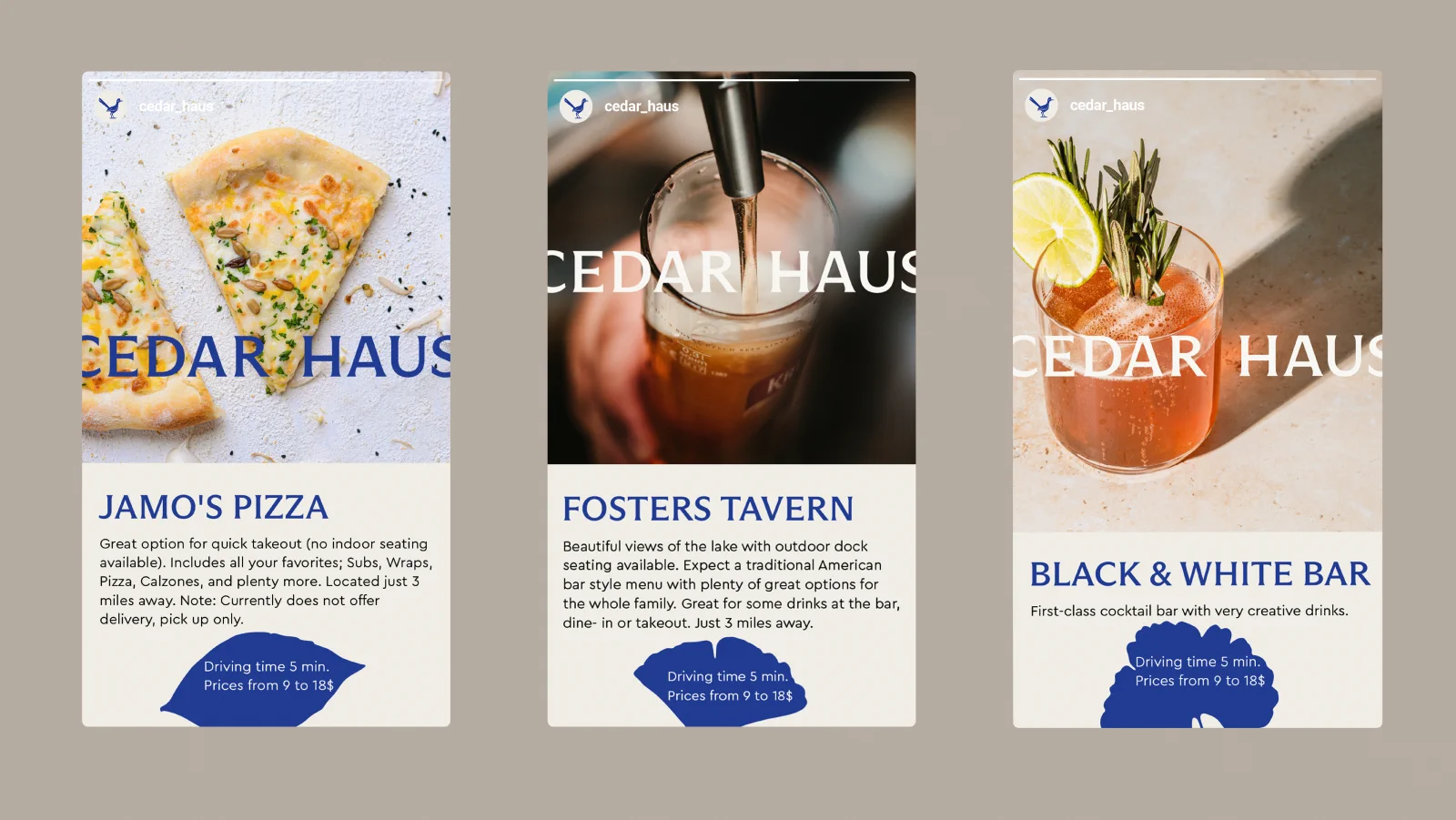 Instagram story templates - local restaurant recommendations