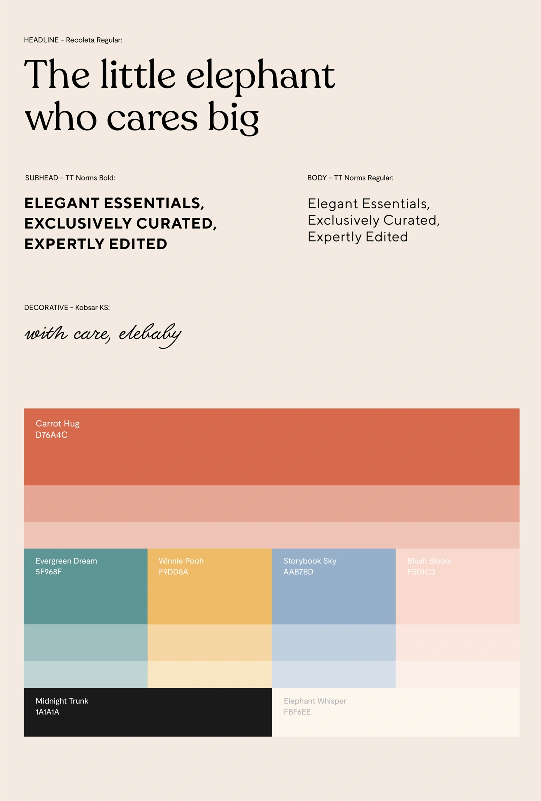 Typography and color palette system