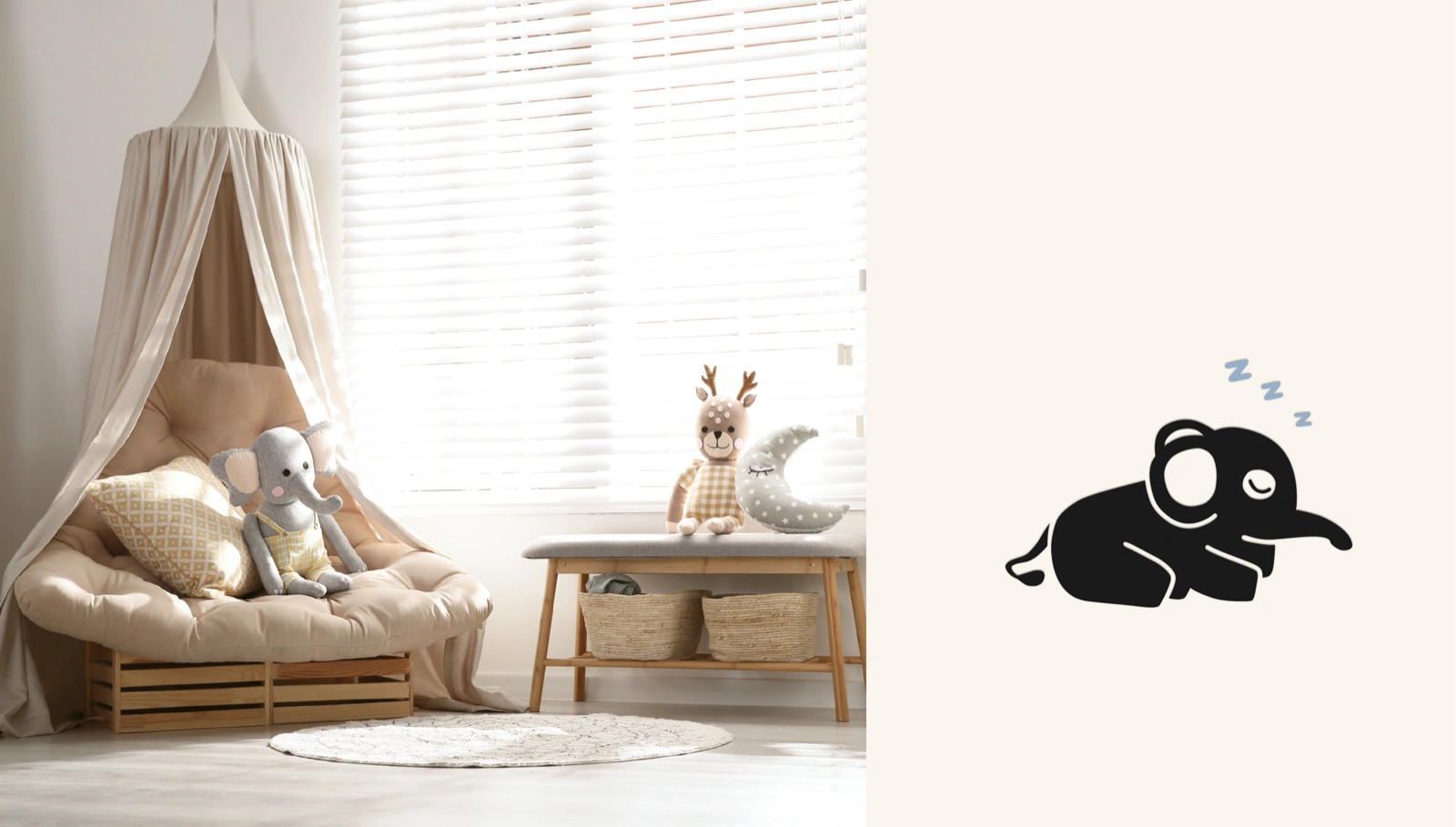 Hand-drawn botanical illustrations and tactile textures for elebaby