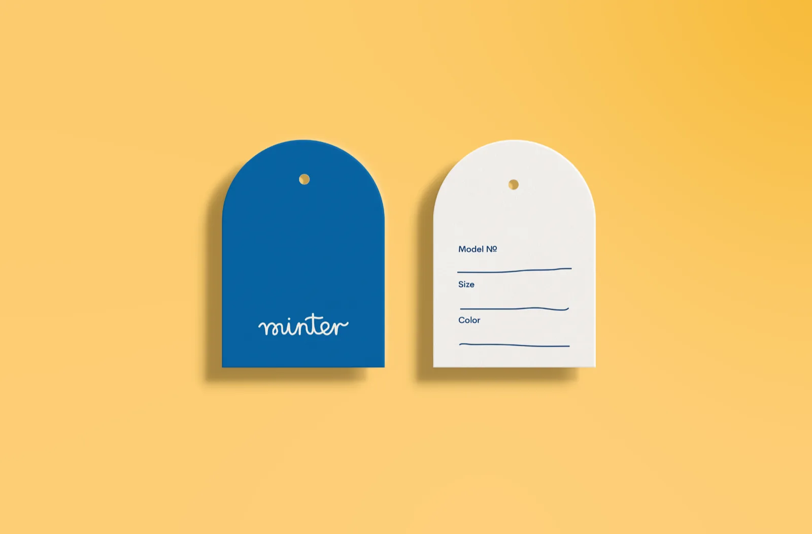 Hang tag - cobalt wordmark front and product info back